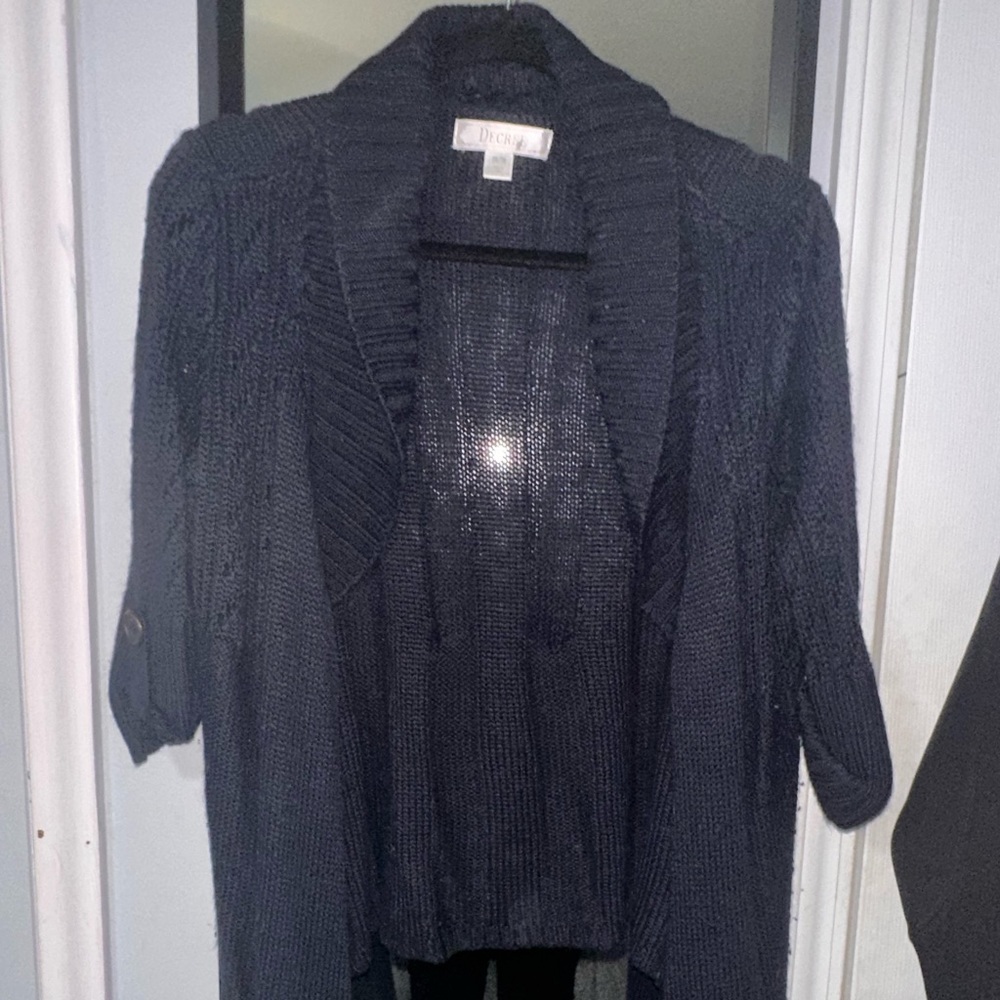Blue cardigan sweater